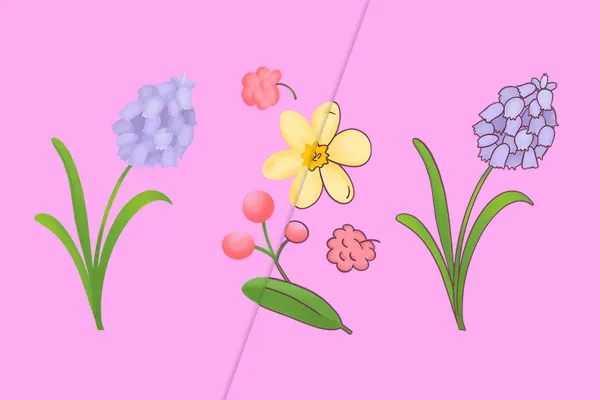 Illustrationen für Ostern: Frühlingsblumen