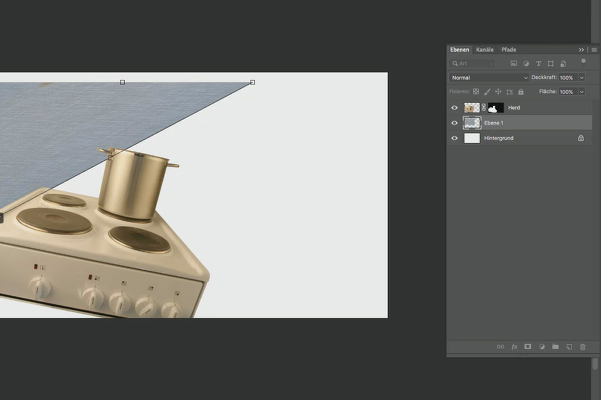Photoshop-Tutorial „Penne Rigate“: 1.3 Arbeitsfläche transformieren