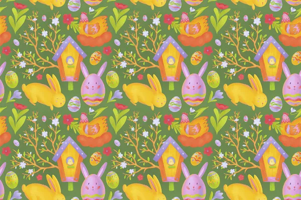 Patterns for Easter: Easter eggs and Easter bunnies