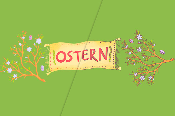 Illustrations for Easter: Easter sayings and flowers