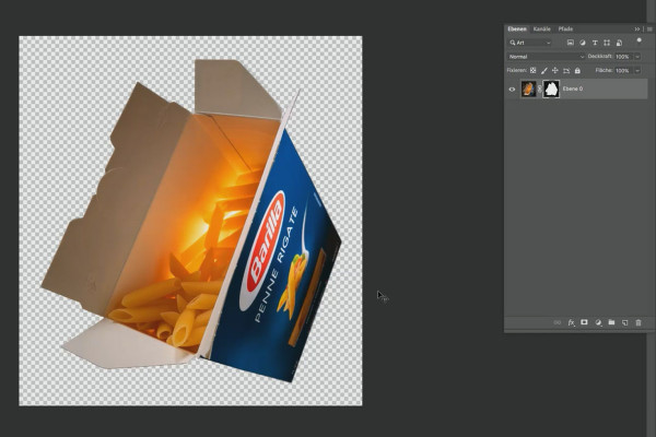 Photoshop-Tutorial „Penne Rigate“: 2.1 Schachtel