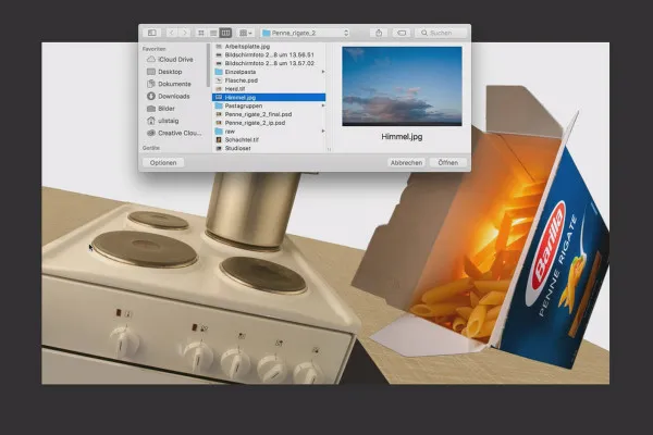 Návod na Photoshop „Penne Rigate“: 2.2 Nebesa