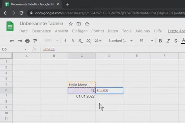 Google Sheets-Tutorial: 3.2 Texte, Zahlen und Datum eingeben