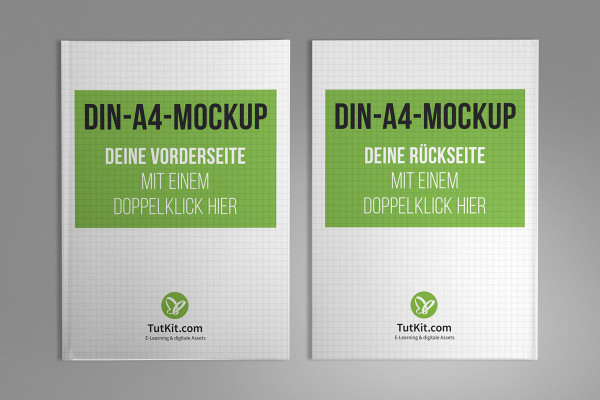 A4 dikey formatında sert kapaklı kitap içeren maket - Sürüm 1