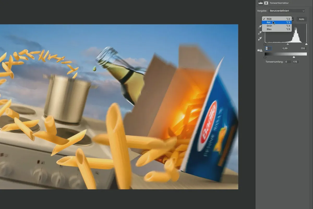 Photoshop-Tutorial „Penne Rigate“: 3.6 Finalkorrektur