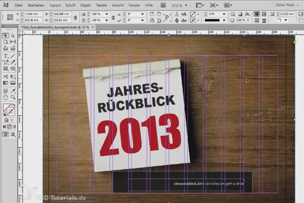 Naudokite vizualinius įrankius „InDesign“ programa.