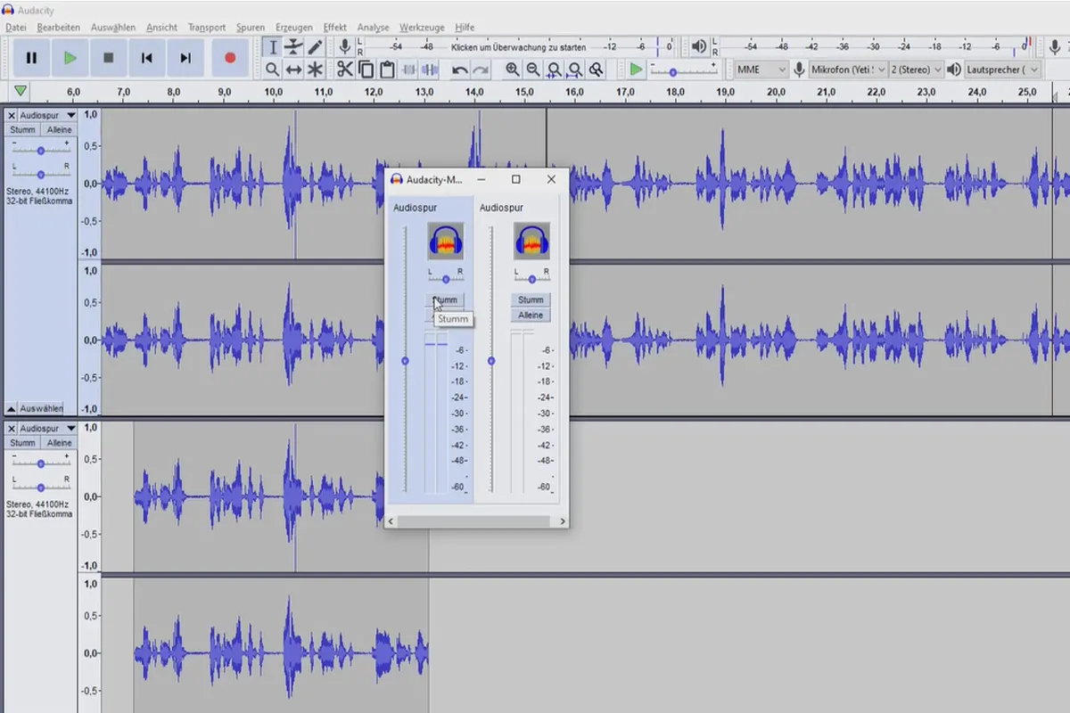 Eigenen Podcast erstellen: 6.4 Rundgang auf der Plattform Audacity