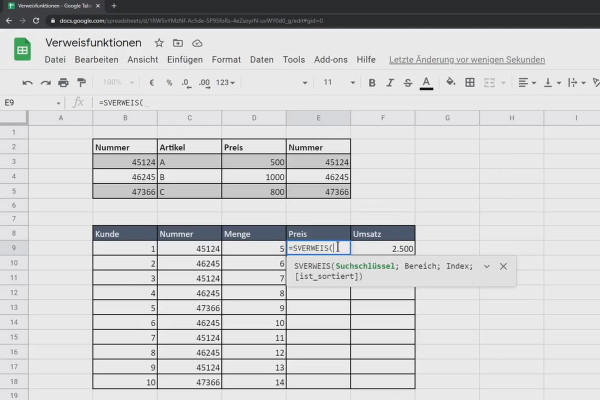 Google Sheets Eğitimi: 4.8 Referans Fonksiyonları