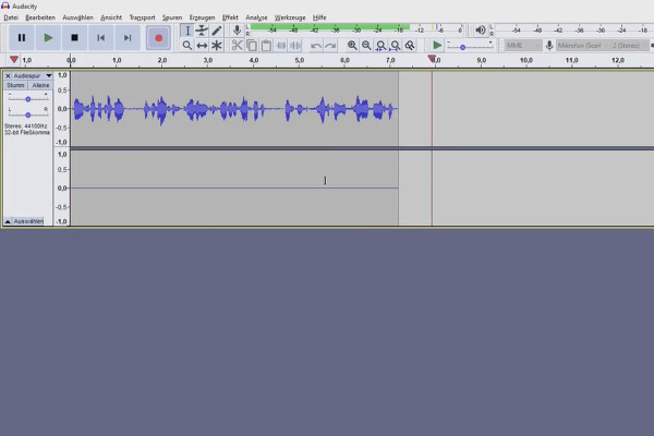 Skapa din egen podcast: 6.6 Genomföra en inspelning i Audacity