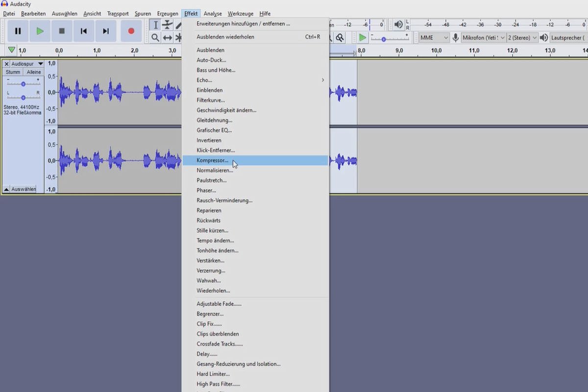 Luoda oma podcast: 7.2 Audacity - tehokkaat yleiskatsaus