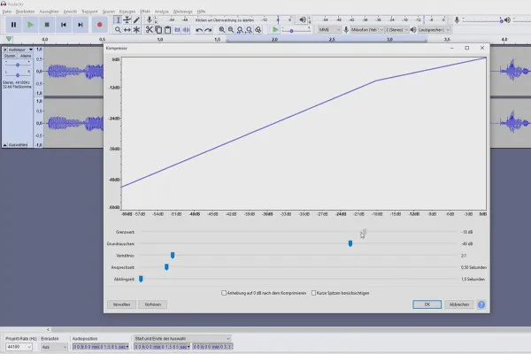 팟캐스트 만들기: 7.4 Audacity - 편집: Compressor
