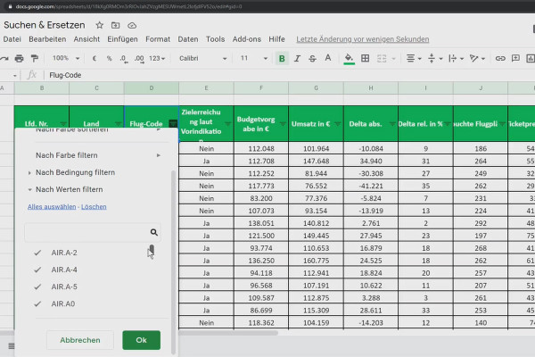 Google Sheets Eğitimi: 6.3 Arama ve Değiştirme
