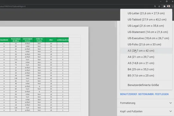 Google Sheets-Tutorial: 6.5 Drucken von Arbeitsmappen