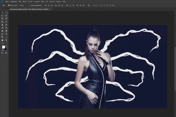 Compositing in Photoshop für Einsteiger: Schwarze Witwe – 2 Spinnenbeine skizzieren