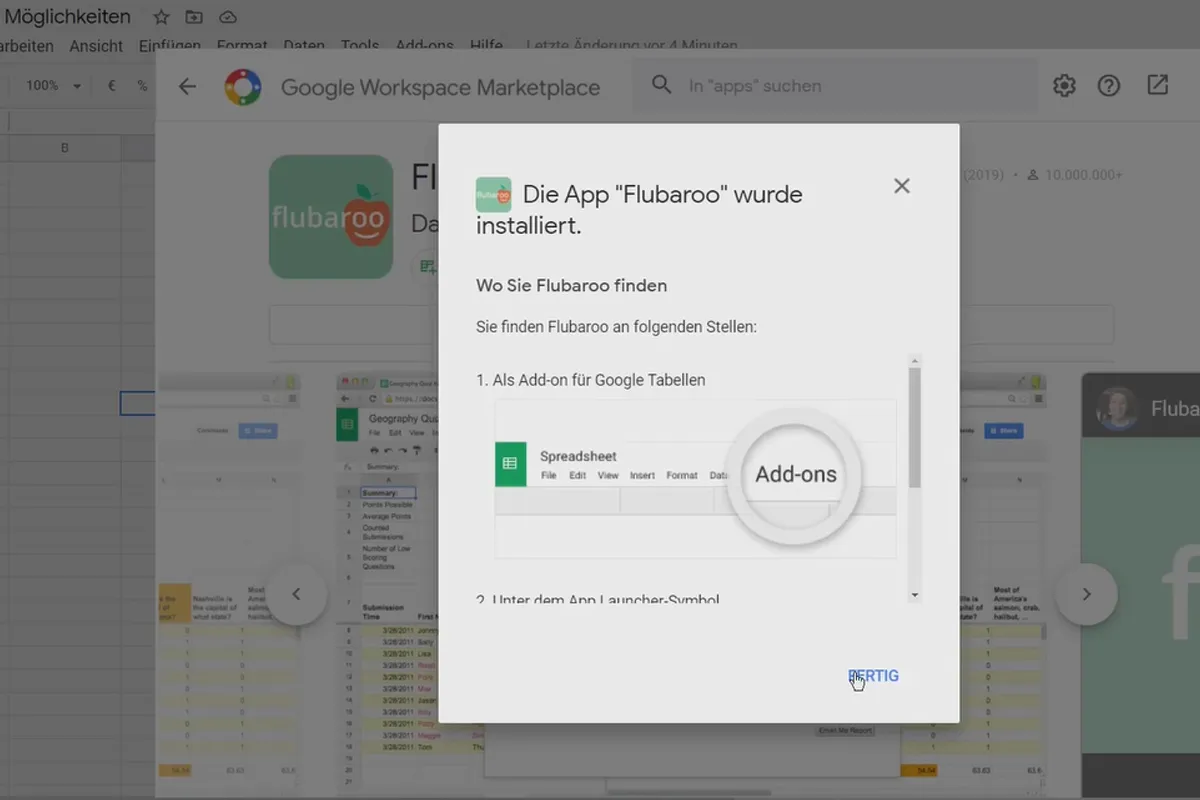 Google Sheets Tutorial: 10.1 Possibilités des add-ons