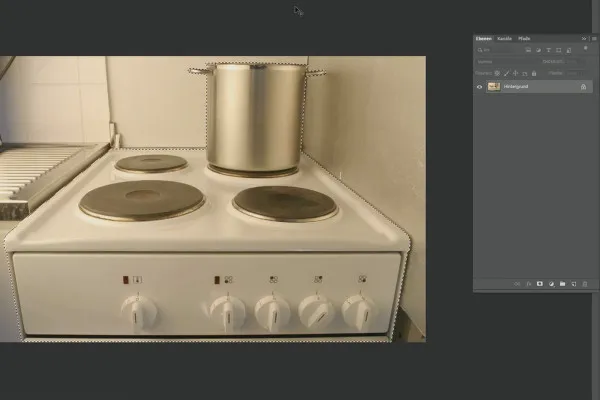 Photoshop-Tutorial „Penne Rigate“: 1.2 Vložení kamen do plotny