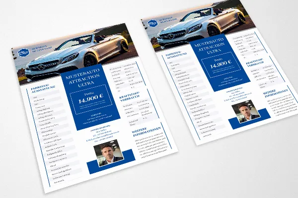 Design templates for car exposés - Version 2