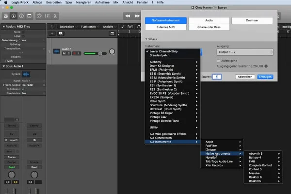 Einstieg in die Musikproduktion mit Logic Pro X: 3.1 Spuren erstellen