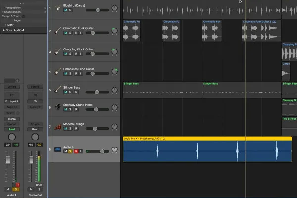 Logic Pro X를 사용한 음악 제작 입문: 3.8 보컬과 악기 녹음