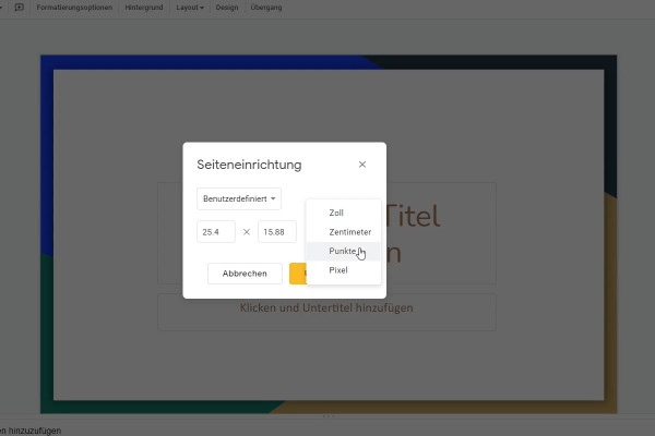 Guida a Google Slides: 2.4 | Impostazioni di base - Configurare la pagina