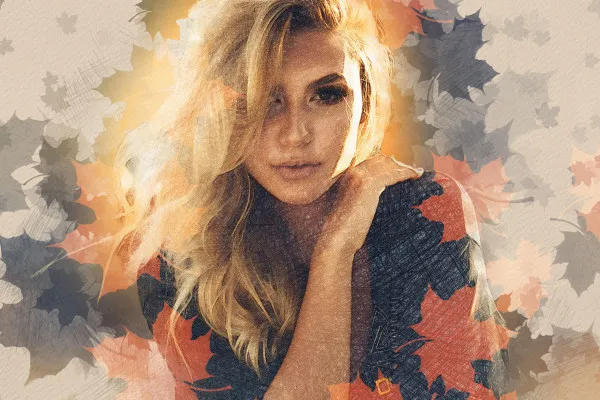 Photoshop action "Colorful autumn": your photos as pastel drawings