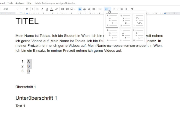 Google Docs tutorial: 4.1 | Centering, line spacing and numbering