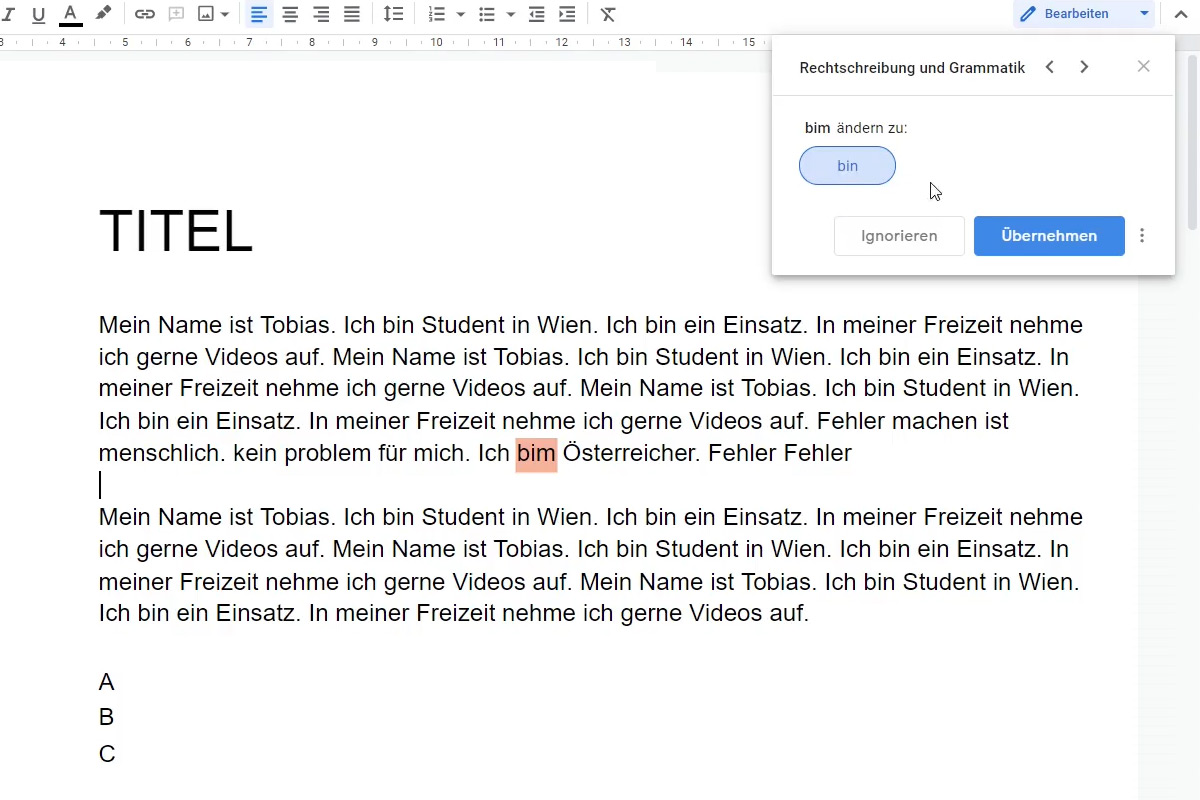 Google Docs tutorial: 5.1 | Spell check