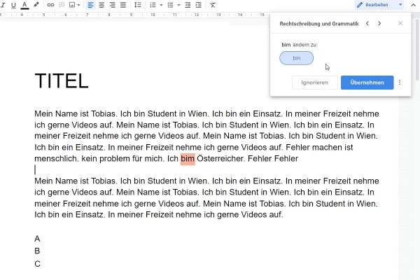 Google Docs tutorial: 5.1 | Spell check