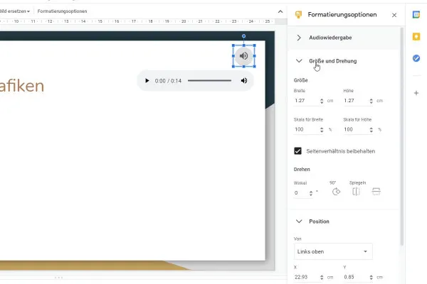 Google Slides-Tutorial: 6.4 | Audio einfügen