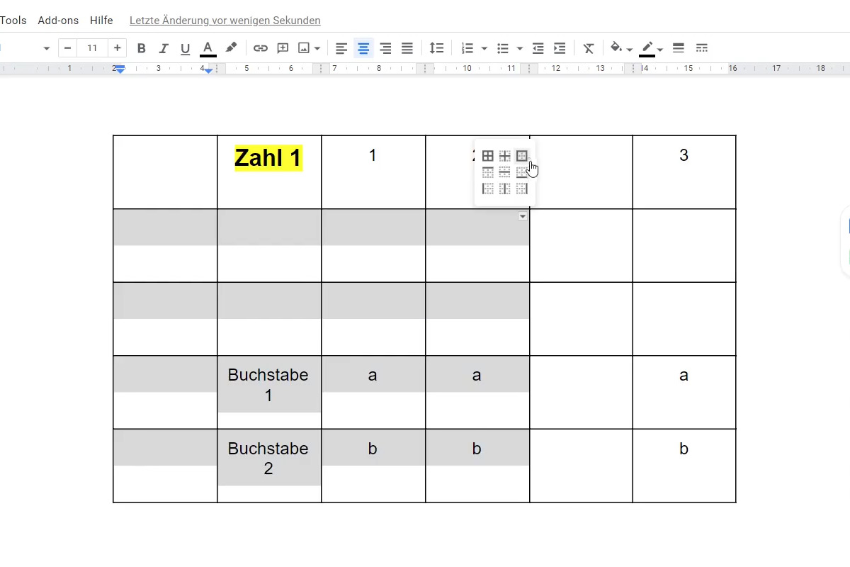 Google Docs Tutorial: 8.1 | Insert tables