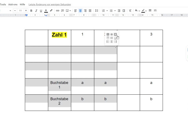 Google Docs Tutorial: 8.1 | Insert tables