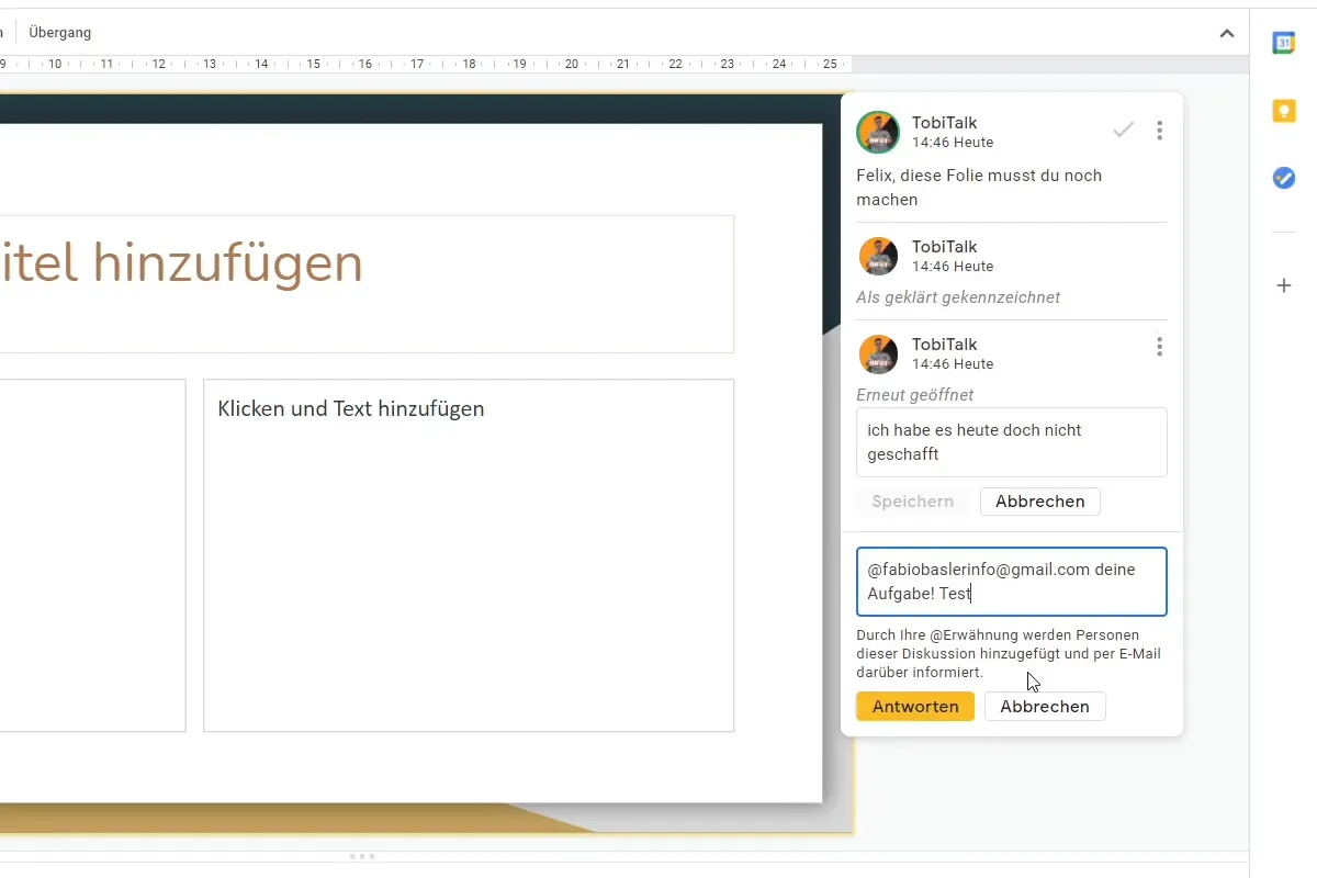 Google Slides-Tutorial: 8.3 | Kommentare hinzufügen