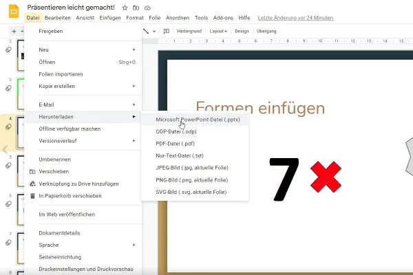 Google Slides-Tutorial: 9.2 | Dokument herunterladen und kopieren