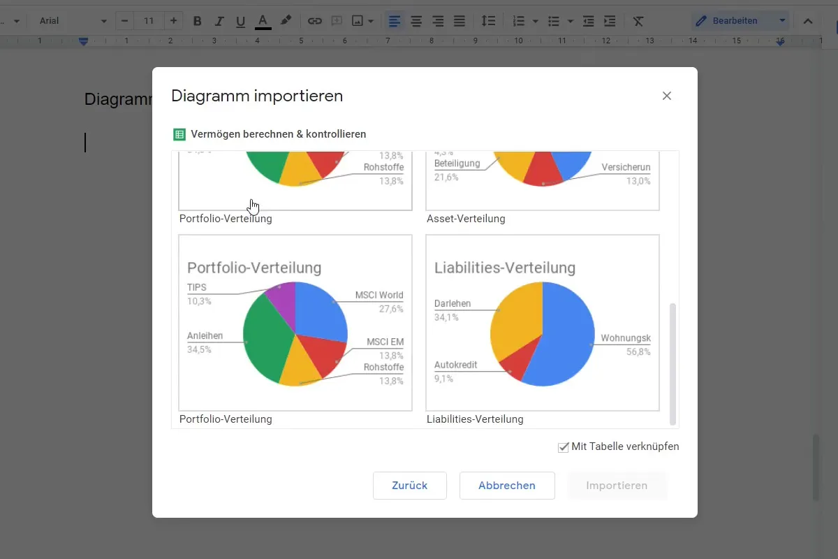 Google Docs-Tutorial: 9.4 | Diagramme aus Google Sheets einfügen