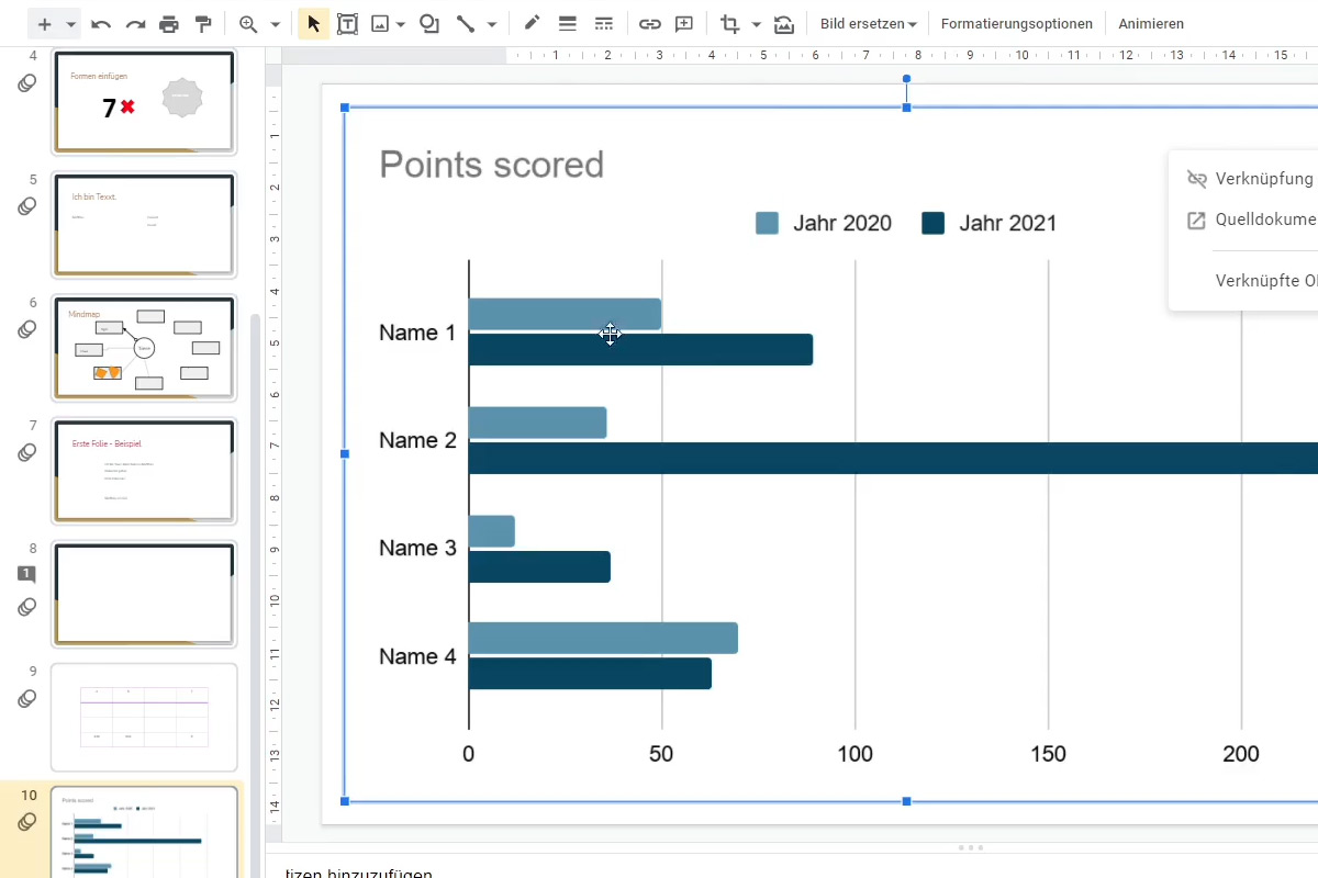 Tutorial de Google Slides: 10.3 | Insertar diagramas desde Google Sheets