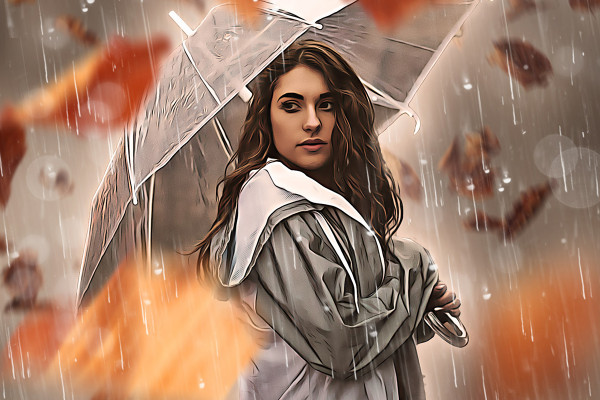 Action Photoshop "Pluie d'octobre" : un look automnal à l'huile pour vos photos.