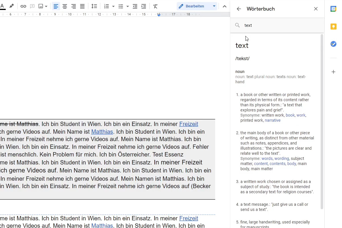 Google Docs Tutorial: 11.1 | Dictionary