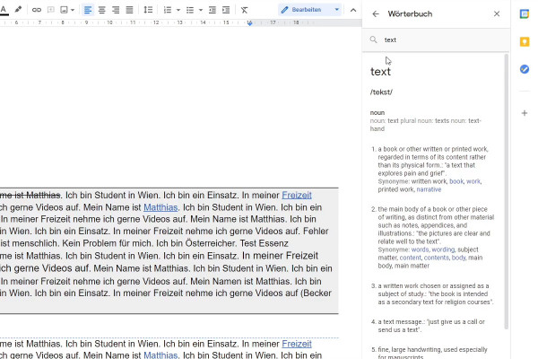 Google Docs Tutorial: 11.1 | Dictionary