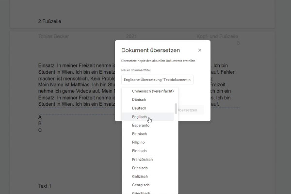 Google Docs tutorial: 11.4 | Translate document