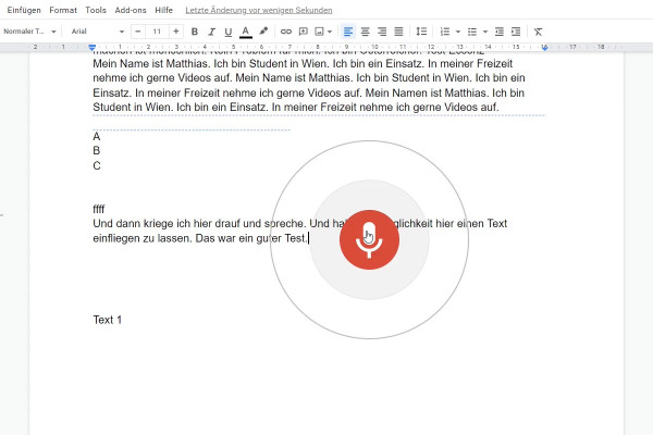 Google Docs Tutorial: 11.5 | Voice input