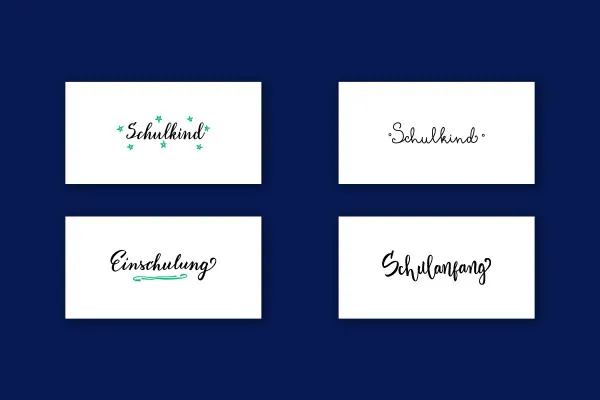 Handlettering Einschulung: 03 | "Schulkind", "Einschulung", "Schulanfang"