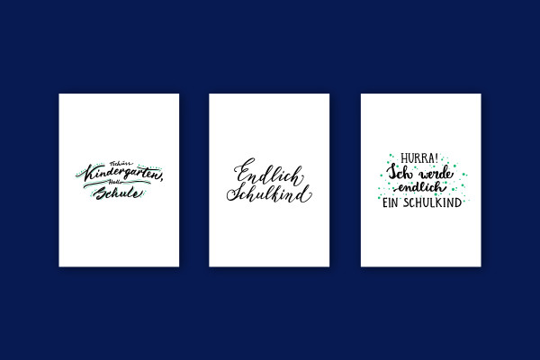 Handlettering Okul Başlangıcı: 07 | "Hoşçakal Anaokulu, merhaba Okul", "sonunda öğrenci oldum", "Hurra! Nihayet bir öğrenci olacağım