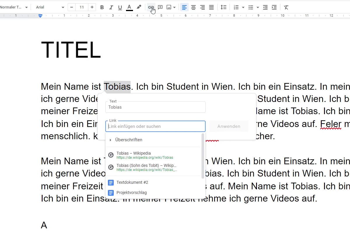Google Docs Tutorial: 5.2 | Insert hyperlinks