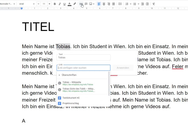 Google Docs Tutorial: 5.2 | Insert hyperlinks