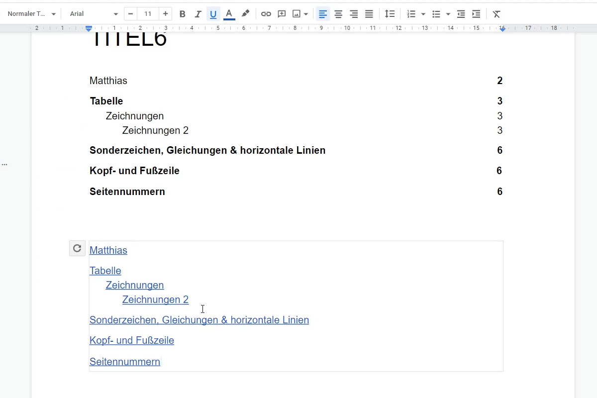 Google Docs Tutorial: 10.5 | Table of Contents