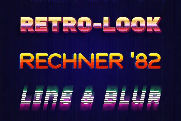 3D-Retro-Effekte für Photoshop: „Linien, Rechner & Universum“