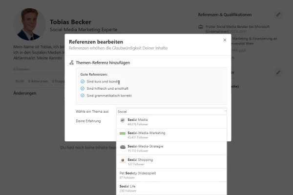 Digital marknadsföring med Quora: 2.4 | Referenser & Kvalifikationer