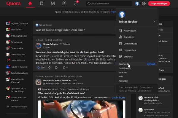Digital marknadsföring med Quora: 2.5 | Kontoinställningar