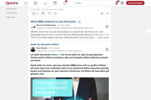 Marketing digitale con Quora: 4.1 | Parole chiave nella risposta alle domande.