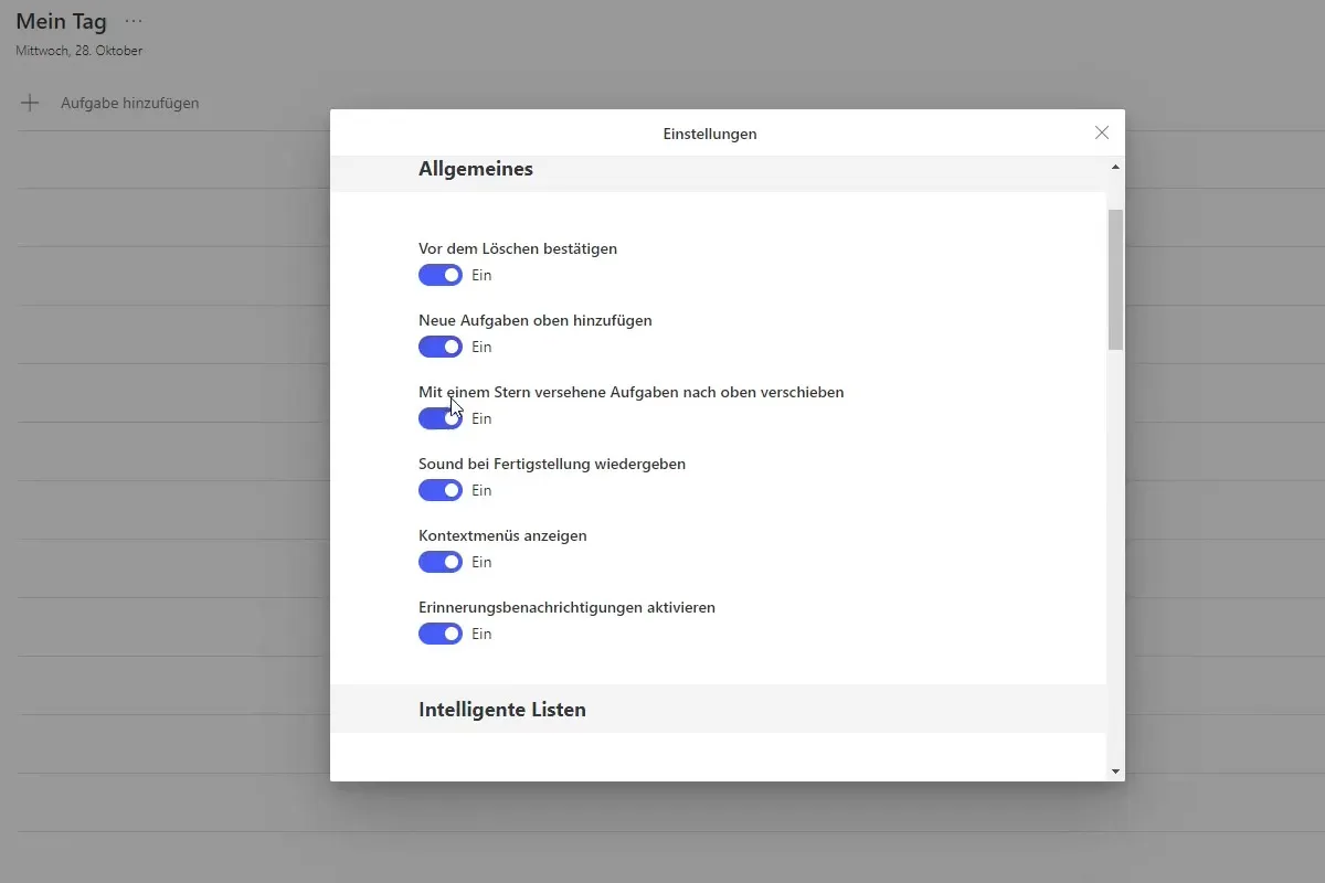 Microsoft To Do-Tutorial: 2.4 | Einstellungen